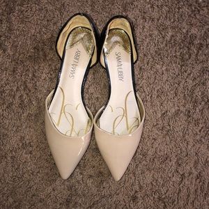 Pointed Flats Black And Beige/tan/cream